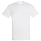 Tee-shirt personnalisable blanc homme col rond en coton semi-peigné 150 gr/m² - Regent | pandacola - thumb