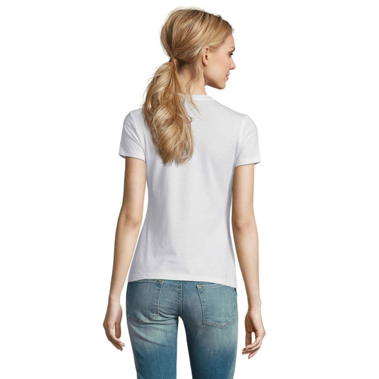 Tee-shirt personnalisable blanc femme coupé cousu 100% coton 190 gr/m² - Impérial | pandacola - 2