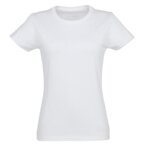 Tee-shirt personnalisable blanc femme coupé cousu 100% coton 190 gr/m² - Impérial | pandacola - thumb