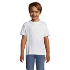 Tee-shirt personnalisable blanc enfant col rond en coton semi-peigné 150 gr/m² - Regent | pandacola - thumb
