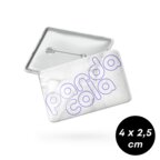 Badge personnalisé rectangulaire 4x2,5 cm - Pan | pandacola - thumb - 2