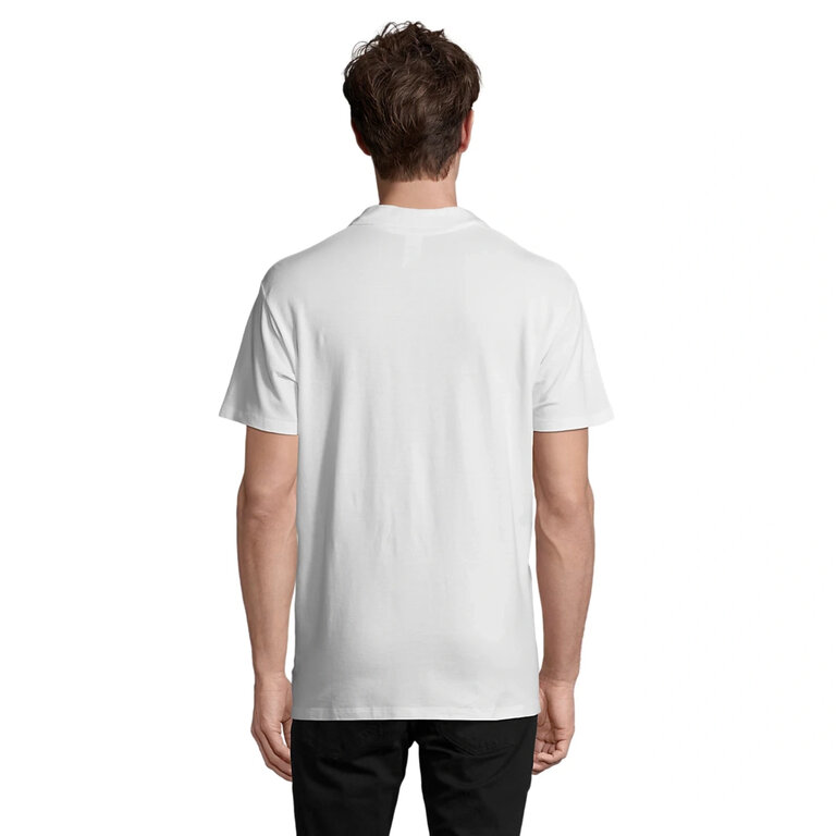 Polo publicitaire blanc homme à manches courtes coton peigné 210 gr/m² - Cuzco | pandacola - 1