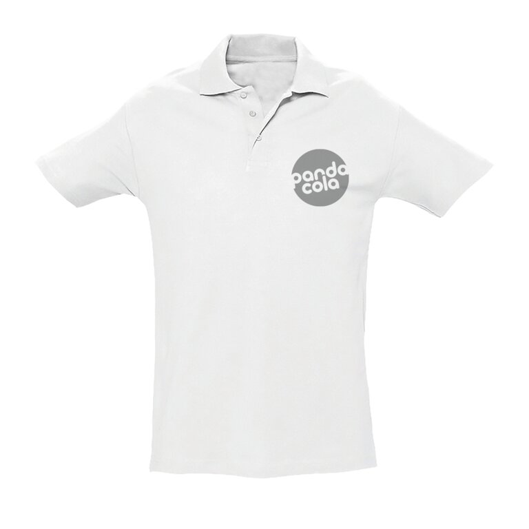 Polo publicitaire blanc homme à manches courtes coton peigné 210 gr/m² - Cuzco | pandacola