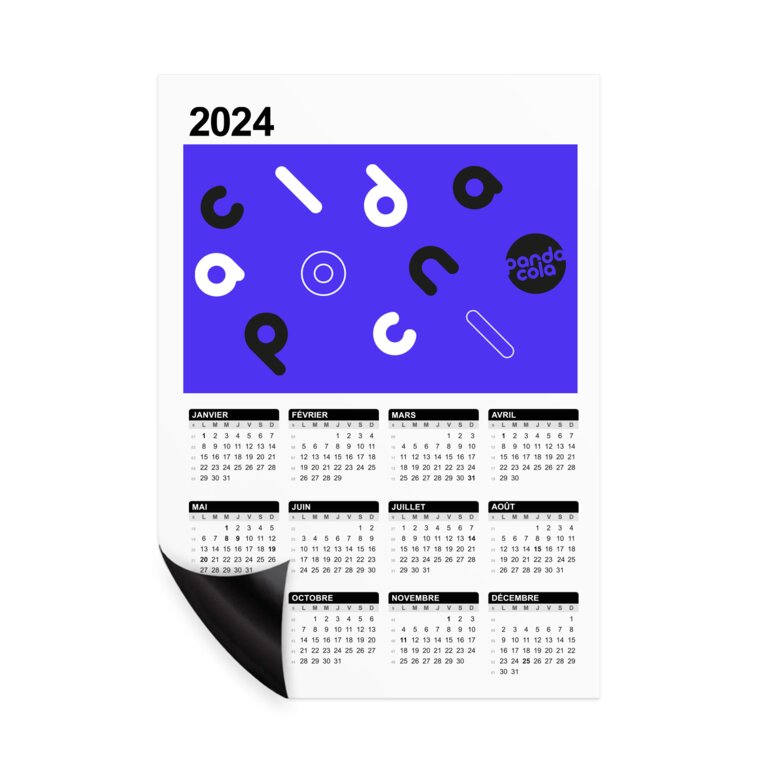 Calendrier magnet recto en papier publicitaire 2024 0,3 mm - Magcal Eco | pandacola