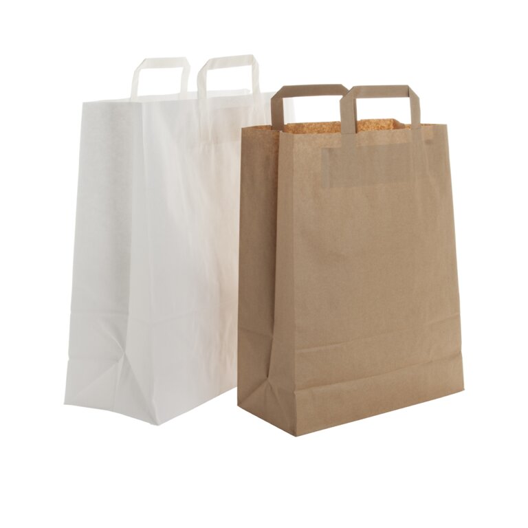 Sac kraft personnalisé 80 gr/m² avec poignées plates 32 x 10 x 40 cm  - Pintal | pandacolach - 2