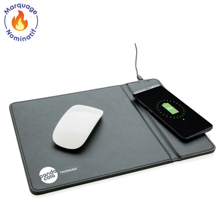 Tapis de souris personnalisable avec votre prénom avec chargeur à induction 5W  - Frequency Own | pandacola