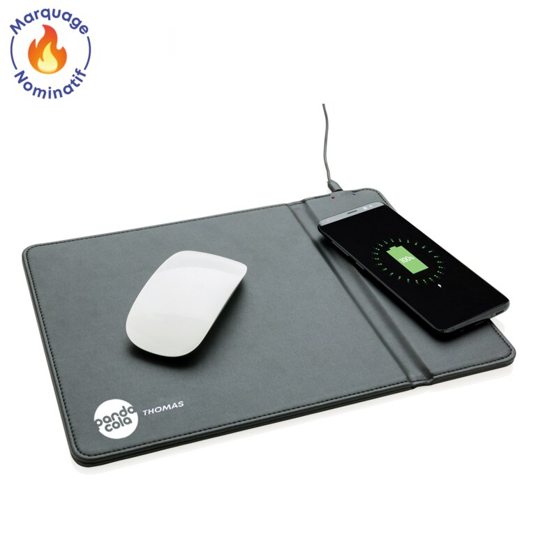 Tapis de souris personnalisable avec votre prénom avec chargeur à induction 5W  - Frequency Own | pandacolach