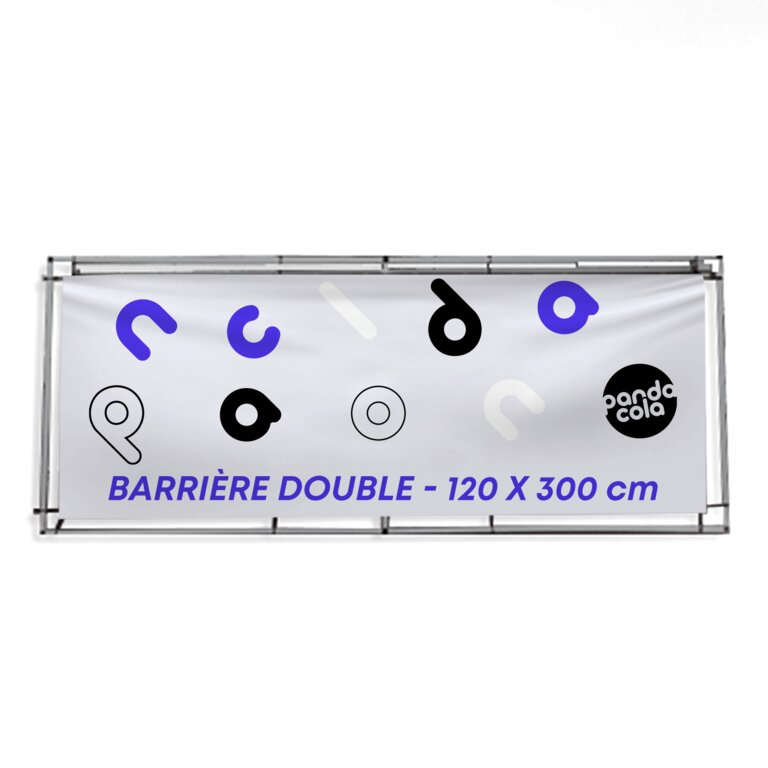 Barrière de stand personnalisée double en PVC Pro 510g/m² enduit - Ricky | pandacolach