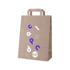 Sac personnalisable en papier kraft 70 gr/m² avec poignées plates 22 × 10 × 36 cm - Cosh | pandacola - thumb - 1