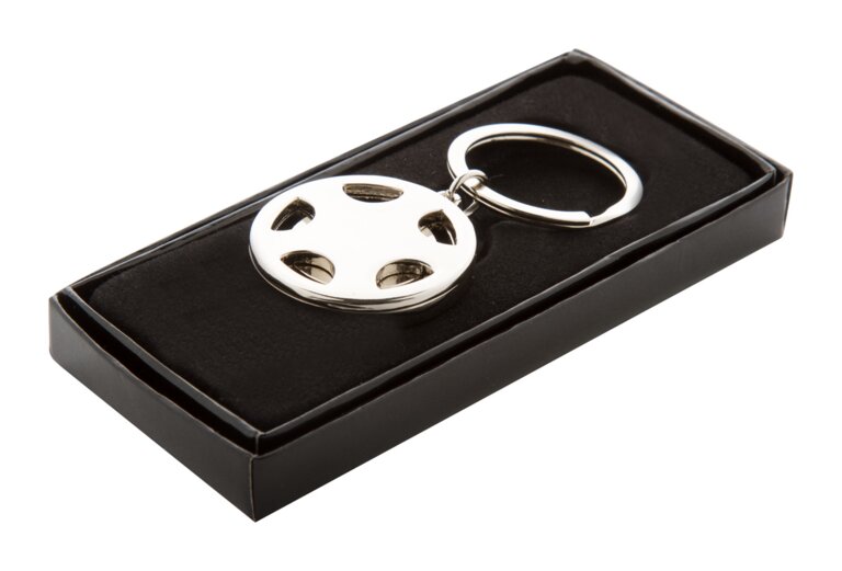 Porte-clés publicitaire jeton en métal en forme de roue de voiture - Wheel | pandacolach - 3