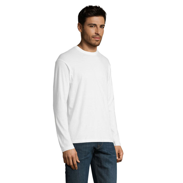 T-shirt publicitaire à manches longues en coton semi-peigné 150 gr/m² - Monarch White | pandacola - 1