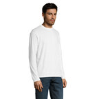 T-shirt publicitaire à manches longues en coton semi-peigné 150 gr/m² - Monarch White | pandacola - thumb - 1