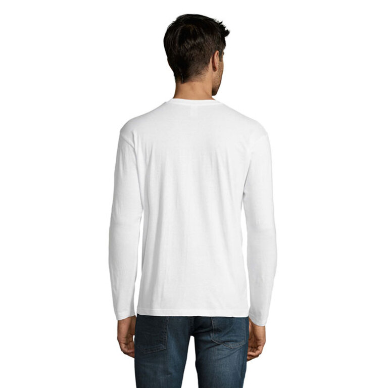 T-shirt publicitaire à manches longues en coton semi-peigné 150 gr/m² - Monarch White | pandacola - 2