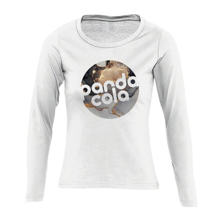 T-shirt publicitaire à manches longues en coton semi-peigné 150 gr/m² - Monarch White | pandacolach