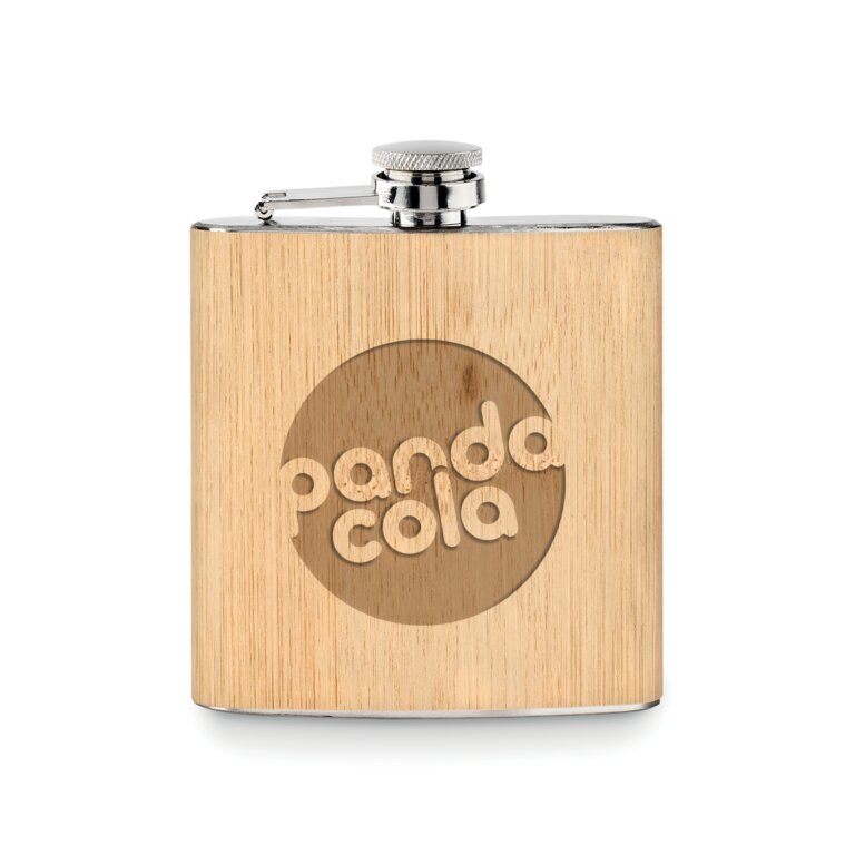 Flasque en bambou publicitaire contenance 175 ml - Jinto | pandacolach