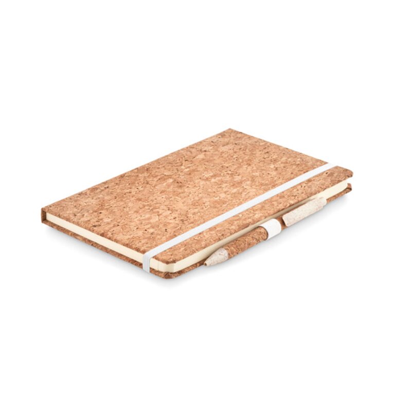 Carnet A5 personnalisable ligné 160 pages avec couverture en liège et stylo - Palou | pandacolach