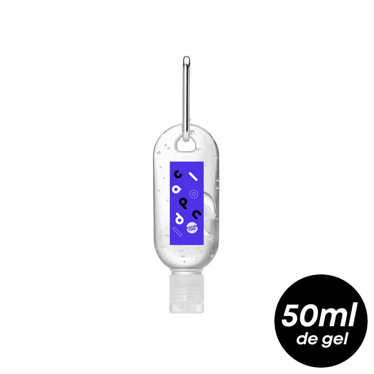Gel nettoyant rechargeable 30 ml sans alcool avec mousqueton - Gelgo | pandacola