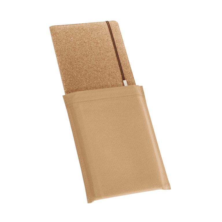 Conférencier personnalisable A4 en liège avec feuilles papier ivoire - Ligent | pandacola - 2