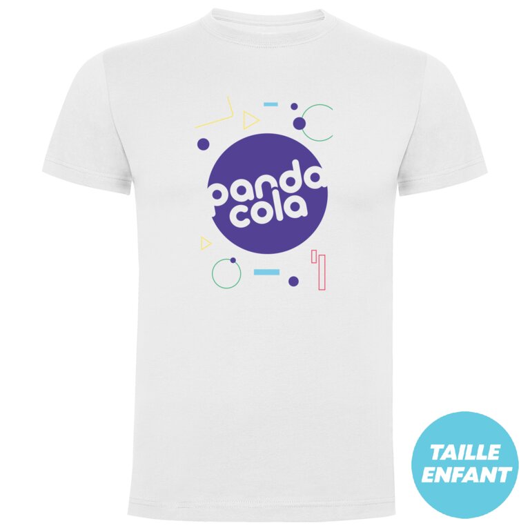 T-shirt publicitaire blanc enfant à manches courtes col quadruple épaisseur 165 gr/m² - Kobe | pandacolach