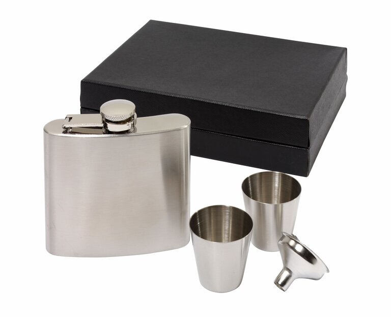 Set de service avec flasque en Inox personnalisable - Cowboy | pandacolach