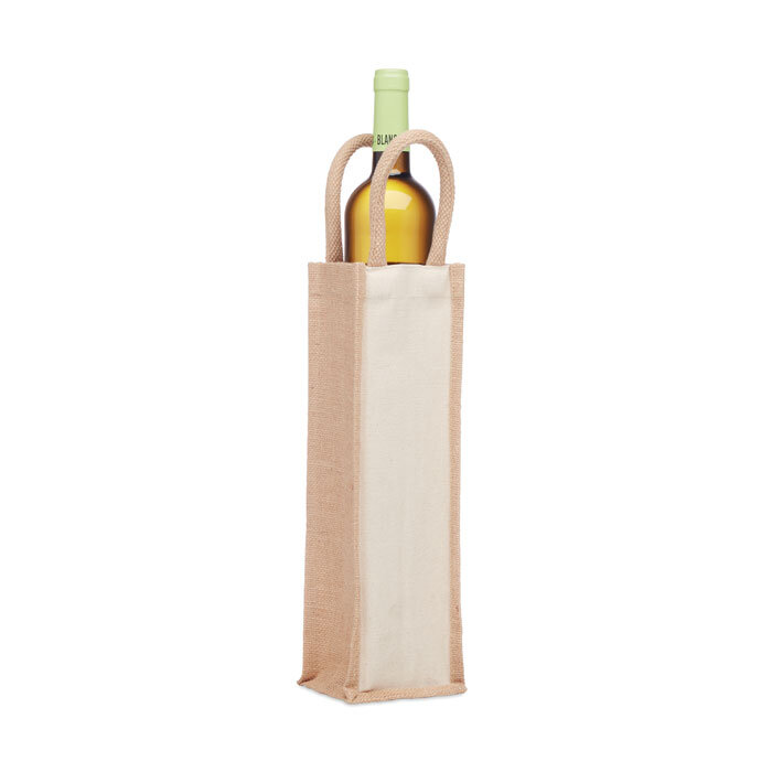 Sac cadeau personnalisé en toile de jute pour une bouteille de vin 320 gr/m² - Vinao | pandacolach - 3