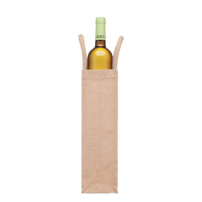 Sac cadeau personnalisé en toile de jute pour une bouteille de vin 320 gr/m² - Vinao | pandacolach - 4