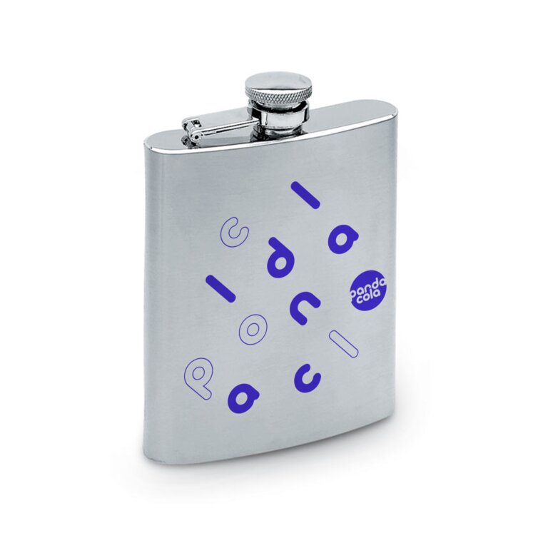 Flasque personnalisable en inox mat contenance 175 ml - Vodko | pandacolach