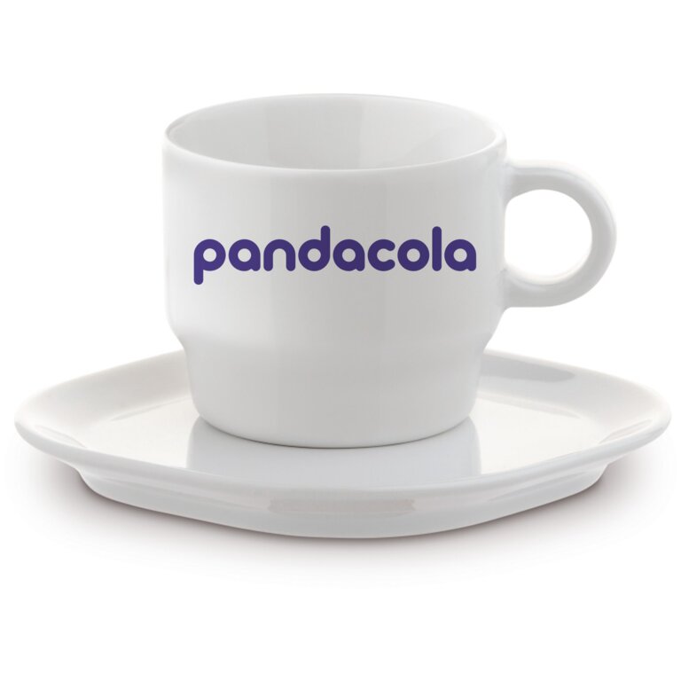 Tasse personnalisable en porcelaine d'une capacité de 180 ml avec soucoupe incluse - Satellite | pandacolach