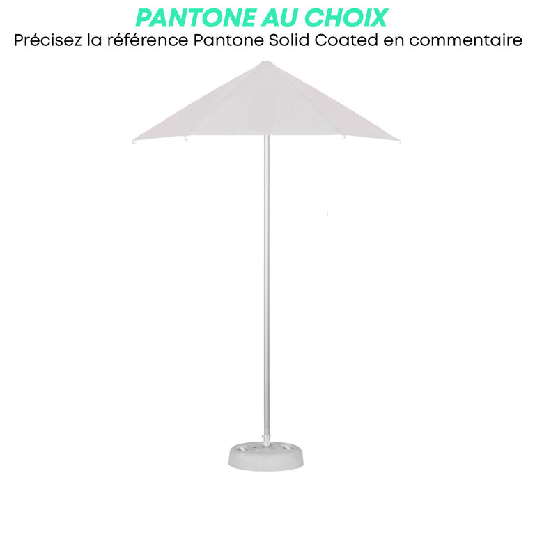 Parasol publicitaire rond ouverture avec poignée - Tahiti round | pandacolach