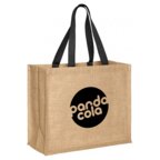 Sac en jute avec poignée colorée - Jopy | pandacolach - thumb - 1