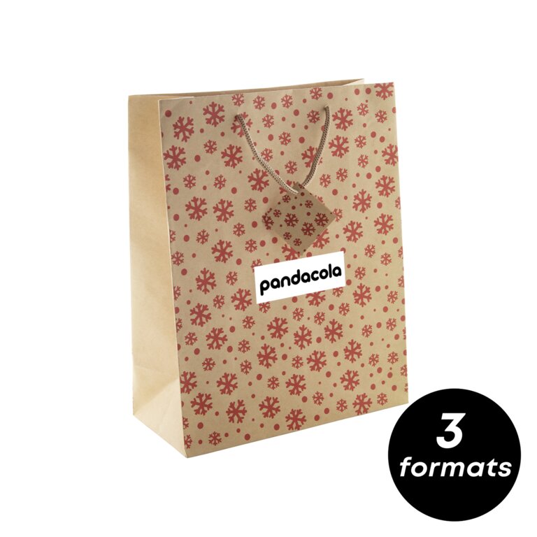 Sac cadeau publicitaire en papier kraft avec décoration de Noël - Ohohoh | pandacola