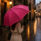 Parapluie automatique personnalisé avec manche canne en bois - Rainy | pandacola - thumb - 1
