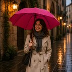 Parapluie automatique personnalisé avec manche canne en bois - Rainy | pandacola - thumb - 2