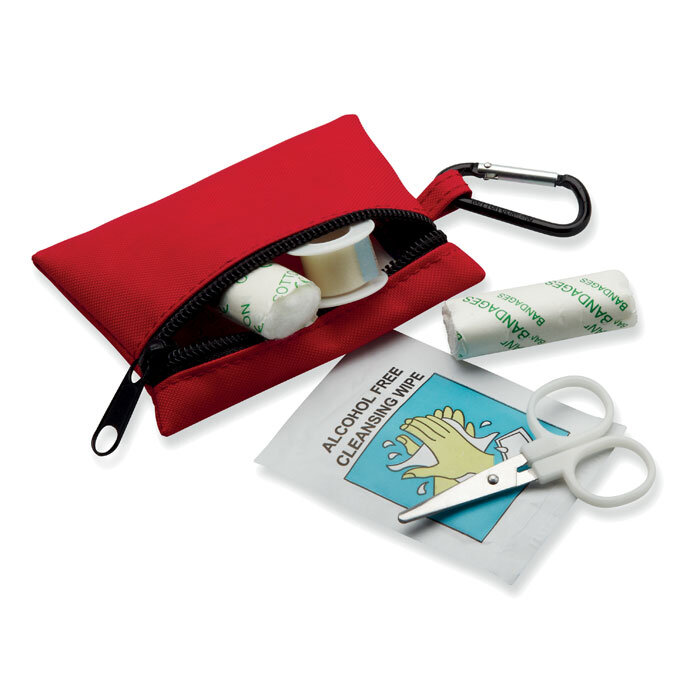 Trousse de premiers secours publicitaire avec mousqueton - Minidoc | pandacola