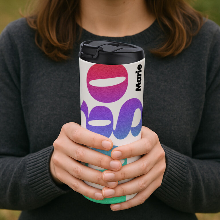Mug isotherme étanche personnalisable avec votre prénom en sublimation d'une capacité de 350 ml -Scotty | pandacola