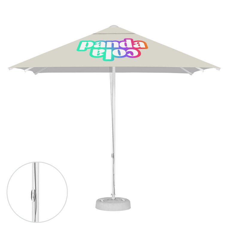 Parasol promotionnel carré avec ouverture corde - Fidji square | pandacola