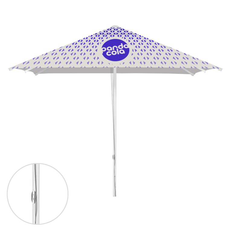 Parasol promotionnel carré avec ouverture corde - Fidji square | pandacola