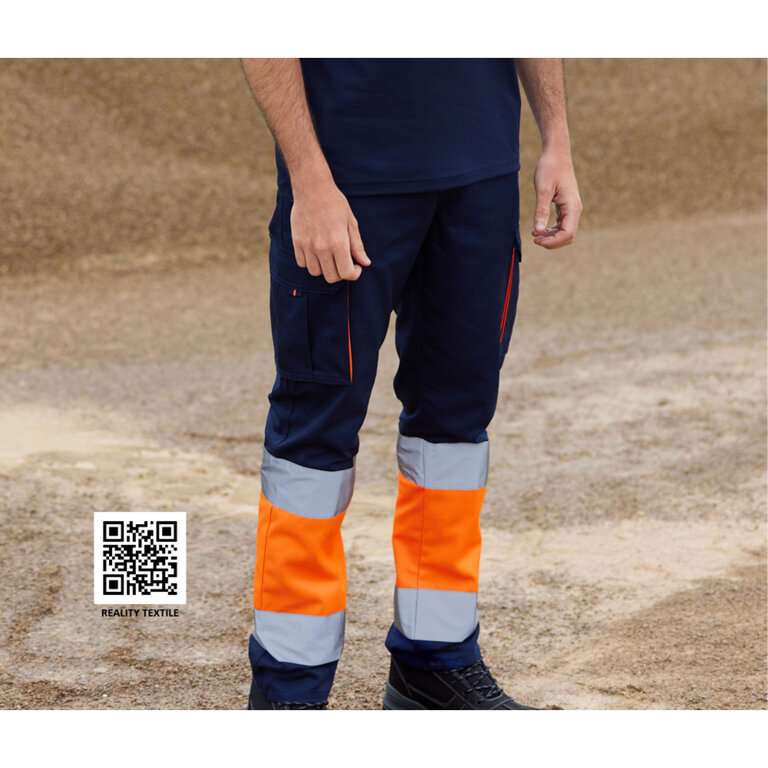 Pantalon personnalisable multipoches à haute visibilité en coton 240 gr/m² | VELILLA® - Dua | pandacola
