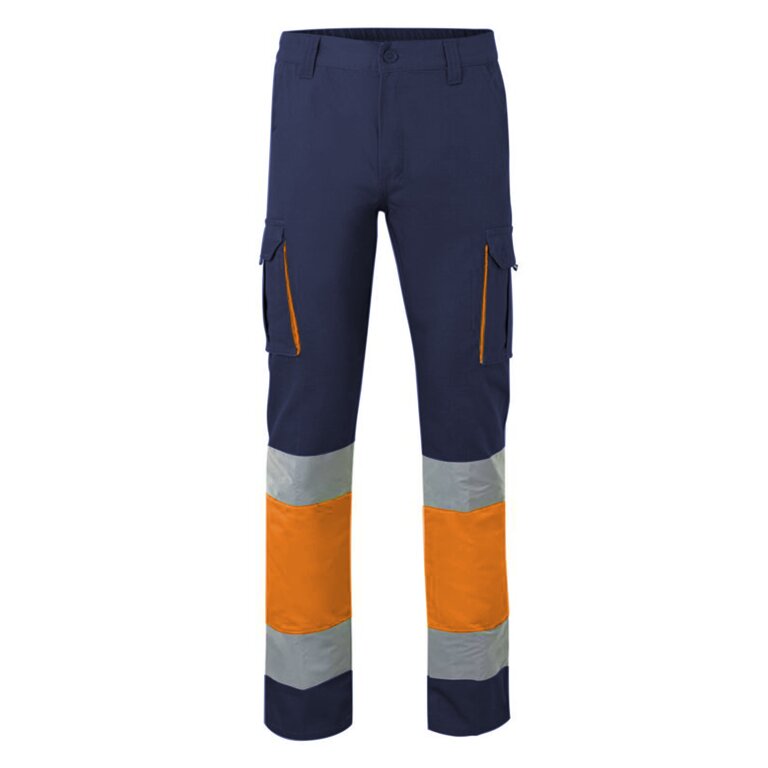 Pantalon personnalisable multipoches à haute visibilité en coton 240 gr/m² | VELILLA® - Dua | pandacola