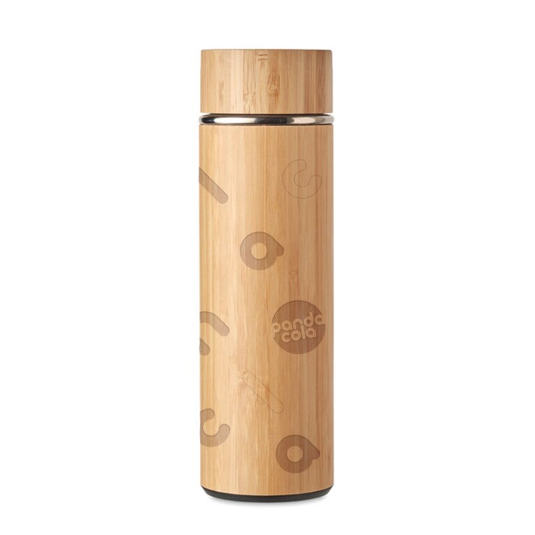 Gourde publicitaire en bambou double paroi 400 ml - Vapi | pandacolach