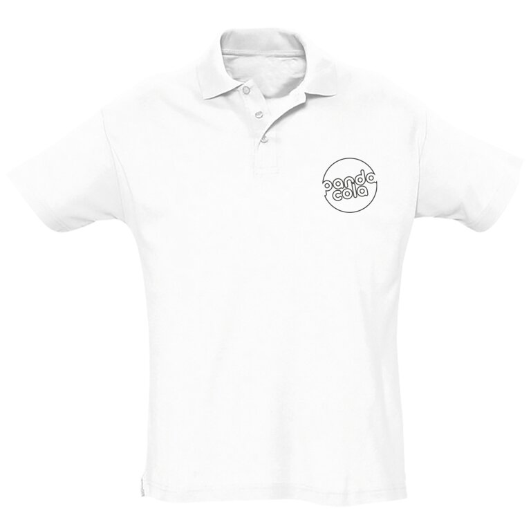 Polo publicitaire blanc homme à manches courtes en coton peigné 170 gr/m² - Summer | pandacola