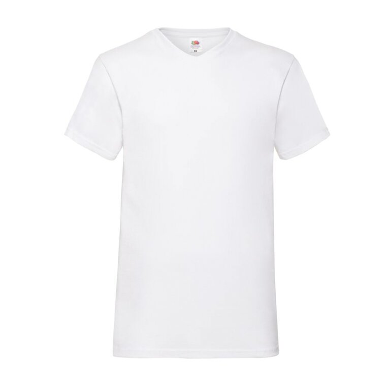 T-shirt personnalisé col v homme blanc en coton 165 gr/m² | FRUIT OF THE LOOM® - Tango White | pandacolach
