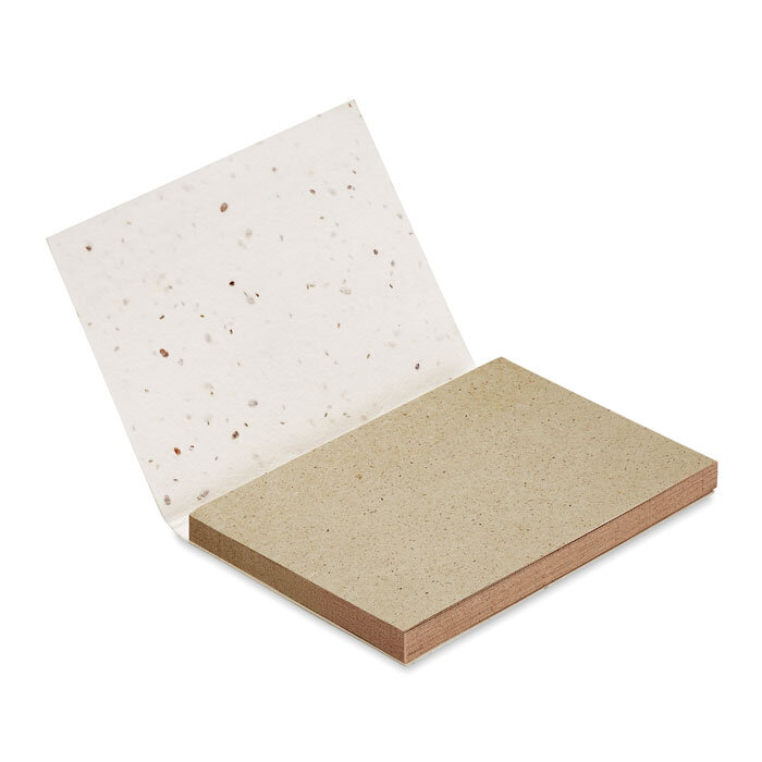 Bloc-notes personnalisé de 50 feuilles de papier fabriqué à partir d'herbe - Grow me | pandacolach