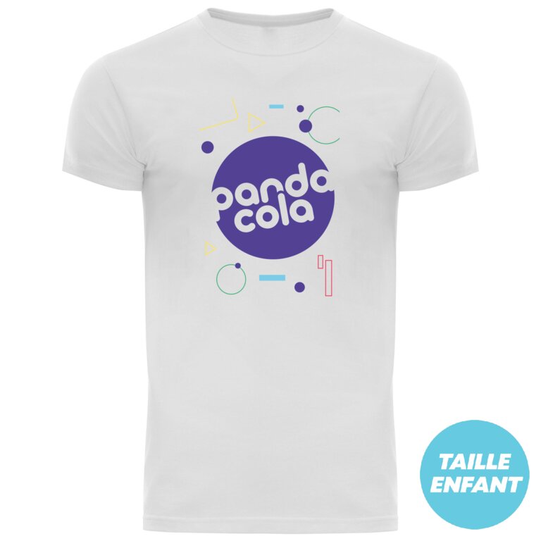 T-shirt publicitaire blanc enfant col rond quadruple épaisseur 180 gr/m² - Saga | pandacola