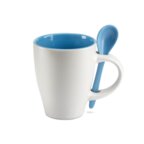 Mug publicitaire en céramique bicolore avec cuillère 250 mL - Dual | pandacola - thumb