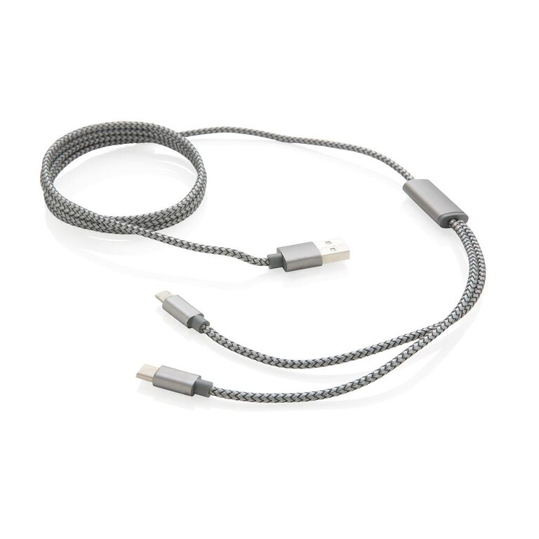 Câble de charge personnalisé tressé 3 en 1 en nylon - Donoo | pandacolach