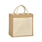 Sac personnalisé en jute 3 tailles avec anses et poche coton 150 gr/m² - Kabou | pandacola - thumb