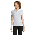 Polo personnalisable blanc femme à manches courtes en coton peigné 170 gr/m² - Passion | pandacola - thumb