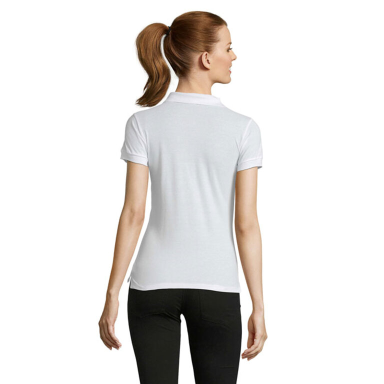 Polo personnalisable blanc femme à manches courtes en coton peigné 170 gr/m² - Passion | pandacola - 2