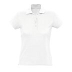 Polo personnalisable blanc femme à manches courtes en coton peigné 170 gr/m² - Passion | pandacola - thumb